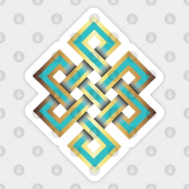 Endless knot in turquoise Sticker by kataszep